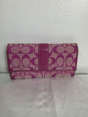 Coach Pink Signature Continental Wallet